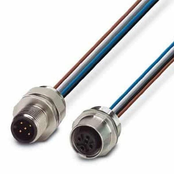 Connecteur mâle encastrable M12 5 pôles, filetage Pg9