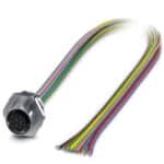 Connecteur femelle encastrable M12 8 pôles, filetage M16
