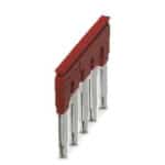 Jumper for 10mm terminal block, 5 pole bridge, red