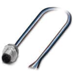 Connecteur mâle encastrable M12 4 pôles, filetage M16