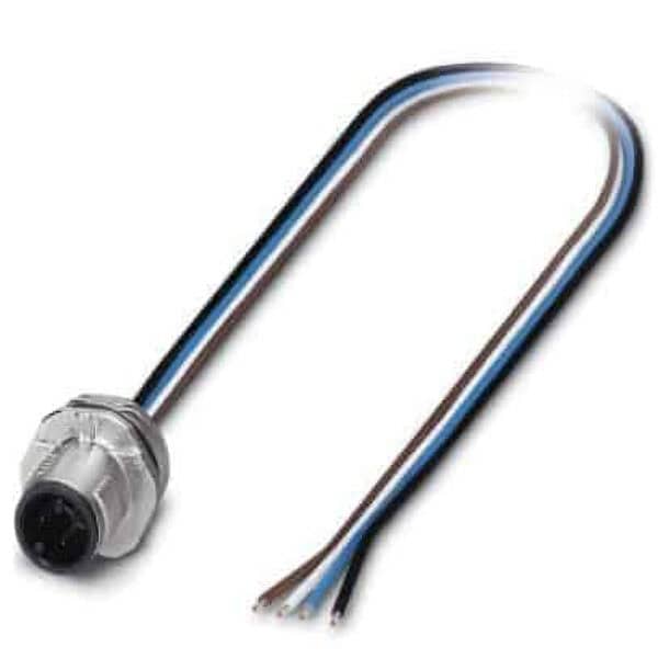 Connecteur mâle encastrable M12 4 pôles, filetage M16