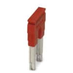 Jumper for 12mm terminal block, 2 pole bridge, red