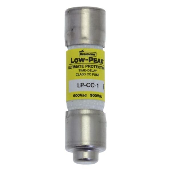 LP-CC-1–Bussmann-Eaton–LP-CC-Fuse–Class-CC-600VAC-300VDC–1A–Time-Delay-Cartridge–Interrupting-Rating-of-200-kA-at-600-VAC-20-kA-at-300-VDC