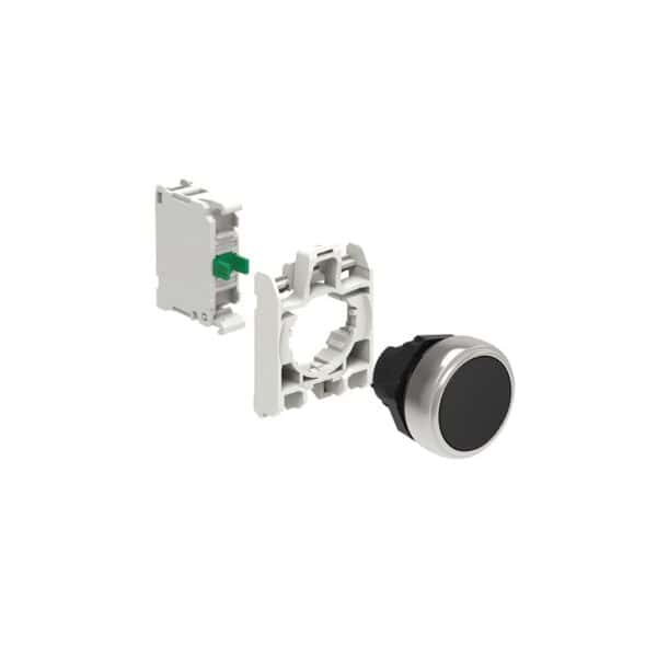 LPCB102K10-lovato-electric-KIT-Bouton-poussoir-à-impulsion-en-plastique-plat-noir-avec-socle-de-fixation-et-1NO-bornes-à-vis